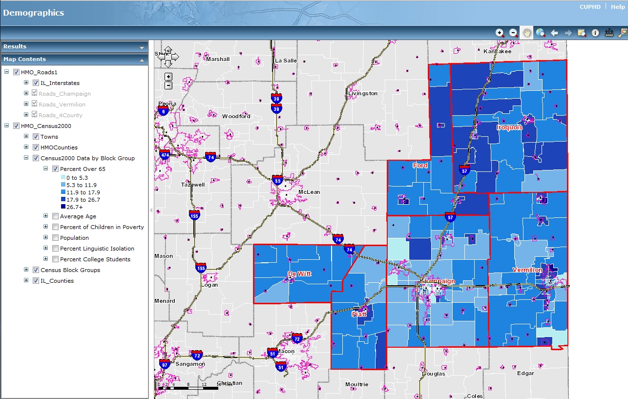 Interactive East-Centra Illinois Demographic Map